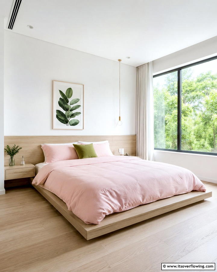 Minimalist Pink and Green - 25 Pink and Green Bedroom Ideas for a Fresh Look