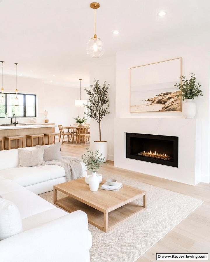 Minimalist Quartz Surround - 25 Quartz Fireplace Surround Ideas for a Sleek Look