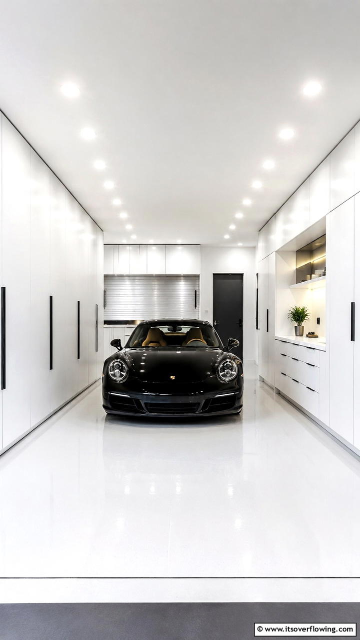 Minimalist Recessed LED Design - 30 Garage Lighting Ideas for Bright, Functional Spaces