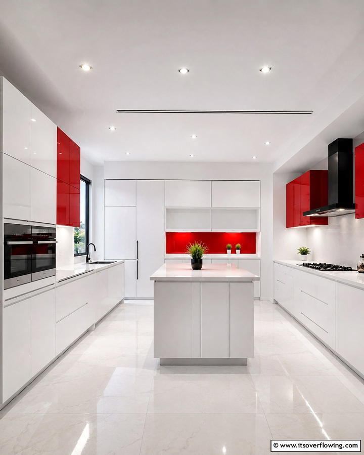 Minimalist Red Kitchen Design - 30 Bold Red Kitchen Ideas for a Vibrant Cooking Space