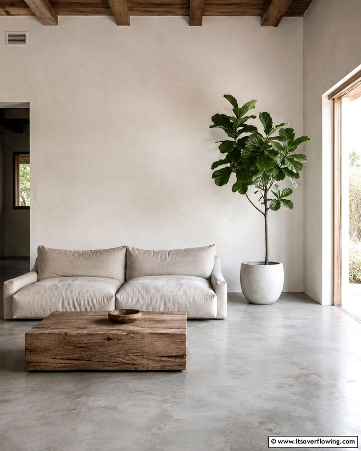 Minimalist Rustic Approach - 25 Rustic Concrete Floor Living Room Ideas for Style