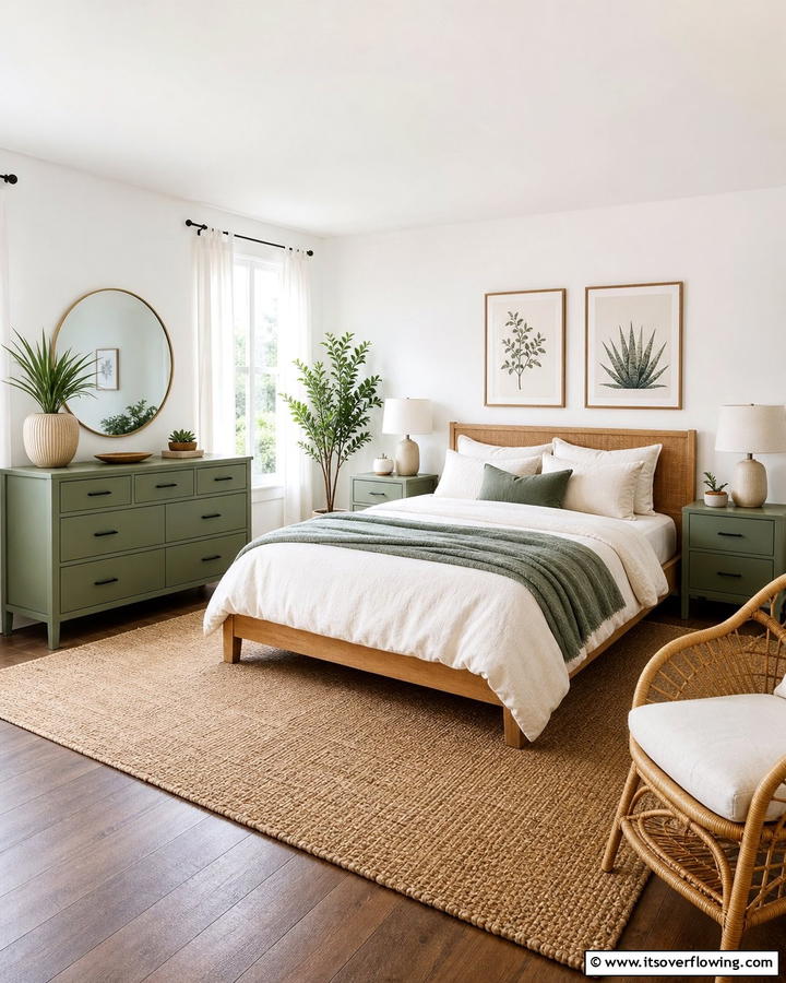Minimalist Sage Green Furniture - 25 Boho Sage Green Bedroom Ideas for a Serene Retreat