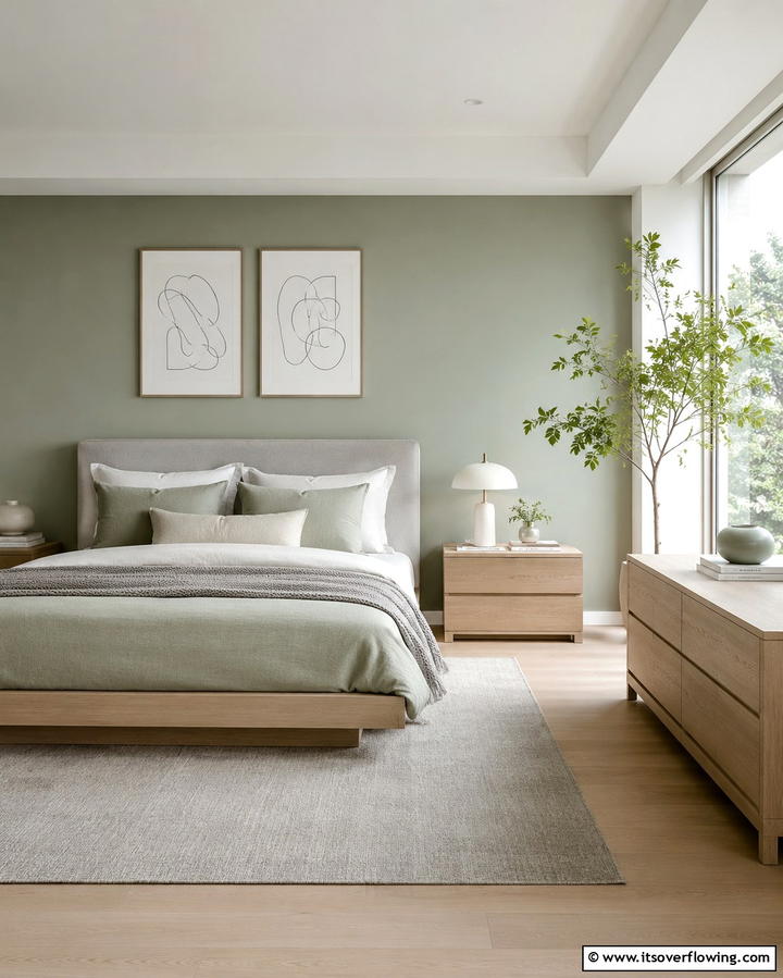 Minimalist Sage and Grey Palette - 25 Sage Green and Grey Bedroom Ideas for a Serene Retreat