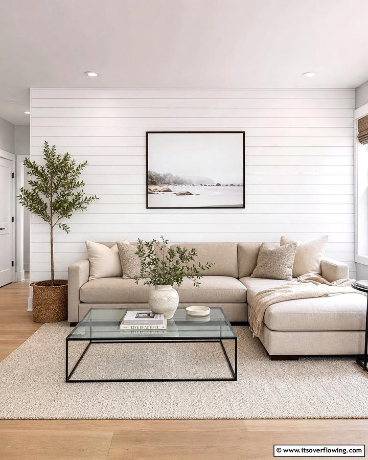 Minimalist Shiplap Accent Wall - 21 Shiplap Accent Wall Ideas for Rustic & Modern Homes