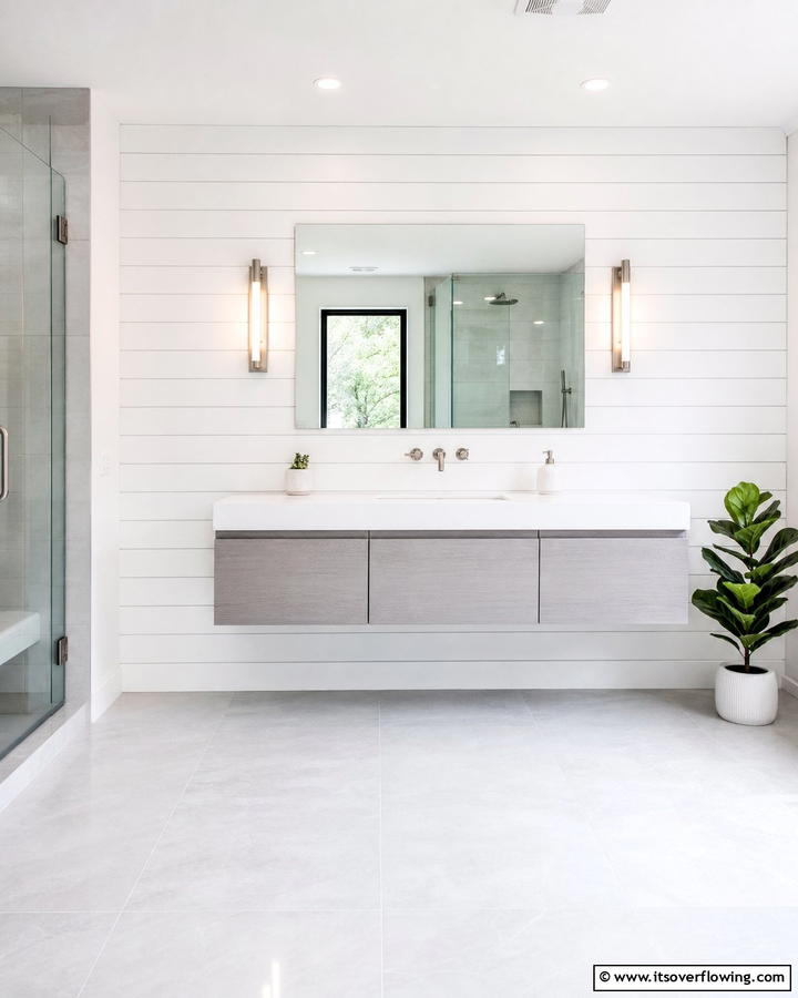 Minimalist Shiplap Design - 21 Shiplap Bathroom Ideas for a Rustic or Modern Vibe