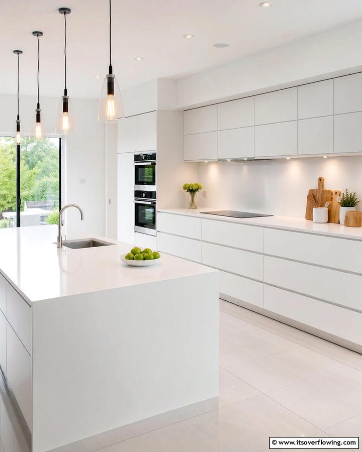 Minimalist Solid Surface Countertops - 21 Kitchen Countertop Ideas- Durable & Stylish Surfaces