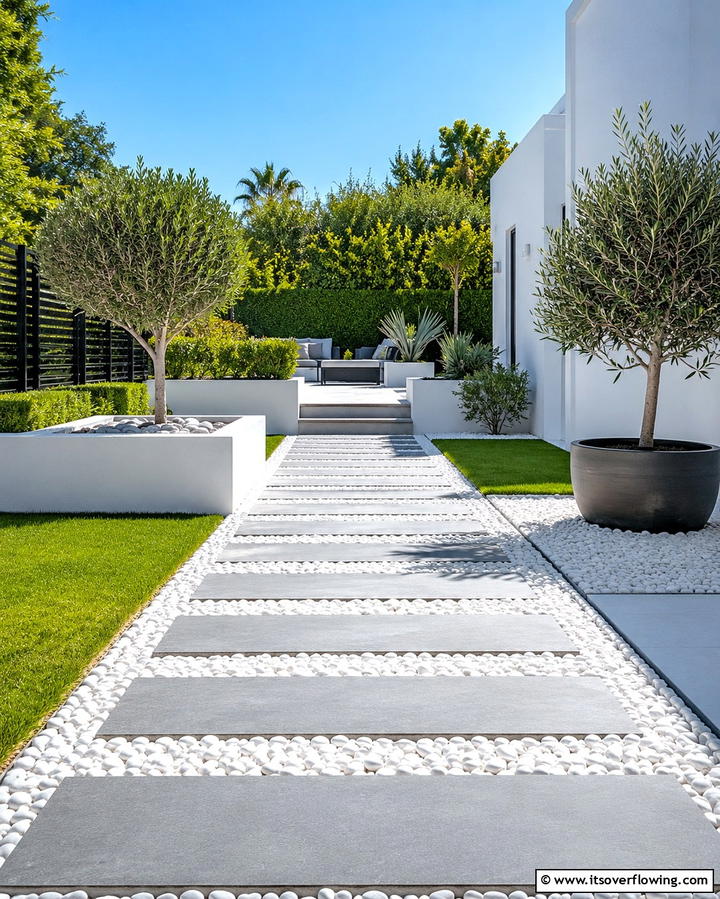 Minimalist Stone Path - 30 Rock Walkway Ideas to Elevate Your Garden Design