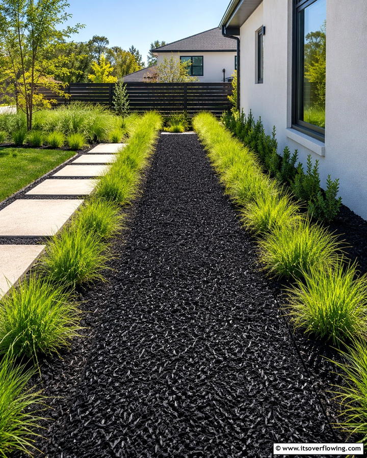 Minimalist Straight Mulch Pathways - 25 Mulch Pathway Ideas for a Beautiful Garden