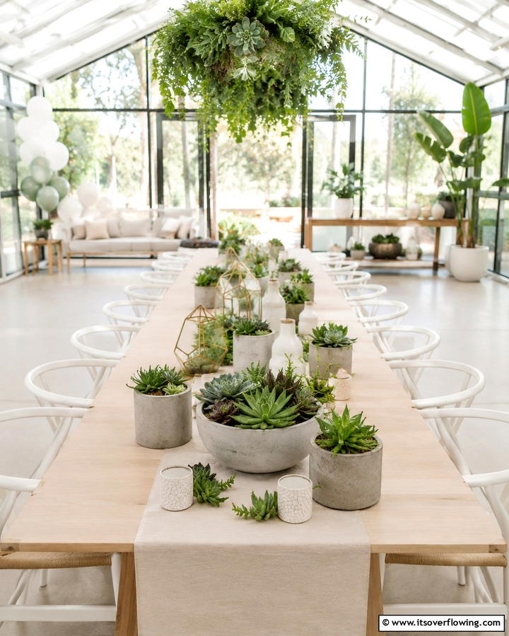 Minimalist Succulent Decor - 30 Baby Shower Centerpiece Ideas for Adorable Themes