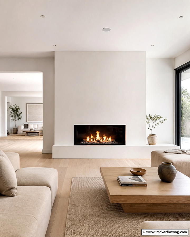 Minimalist Surround - 30 Fireplace Wall Ideas to Transform Your Living Space