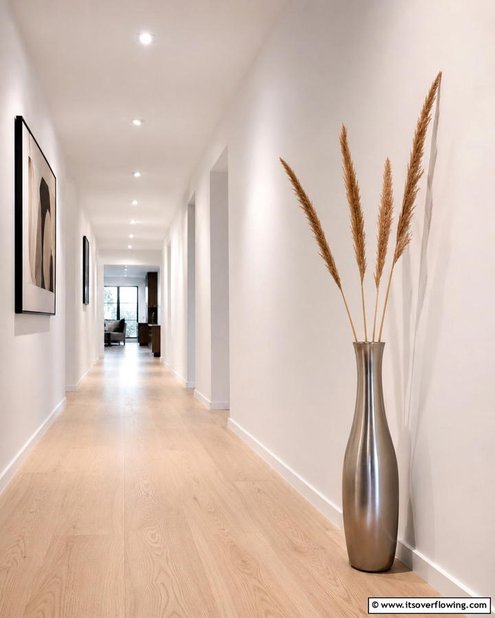 Minimalist Touch in Hallways - 25 Large Floor Vase Decoration Ideas for Stunning Interiors