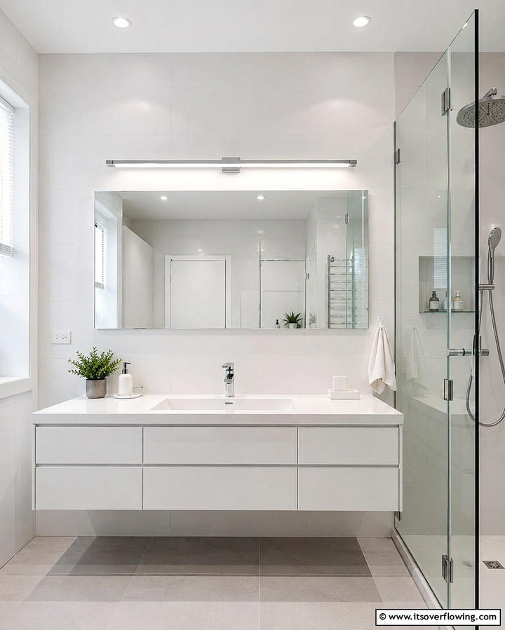 Minimalist Tube Lights - 25 Bathroom Lighting Ideas Over Mirror for Perfect Illumination