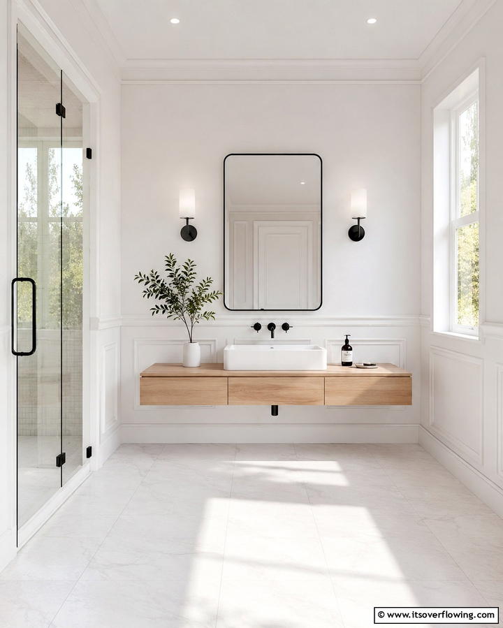 Minimalist Wainscoting - 25 Powder Room Wainscoting Ideas for a Chic Look