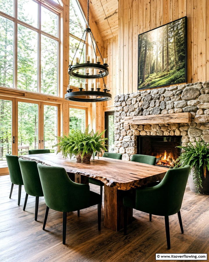 Minimalist Warmth Essence - 30 Cozy Dining Room Fireplace Design Ideas & Tips