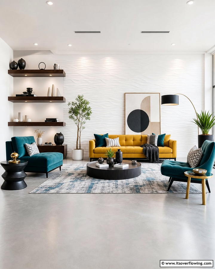 Minimalist White Accent - 30 Striking Living Room Accent Wall Ideas for Bold Style