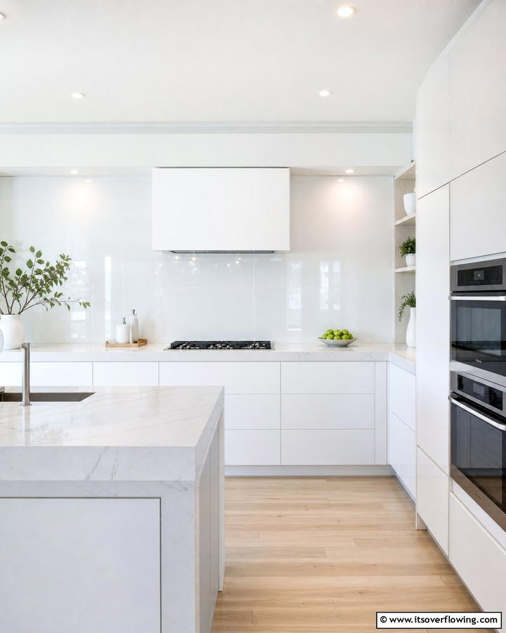 Minimalist White Backdrop - 21 Kitchen Backsplash Ideas for Striaking Visual Impact