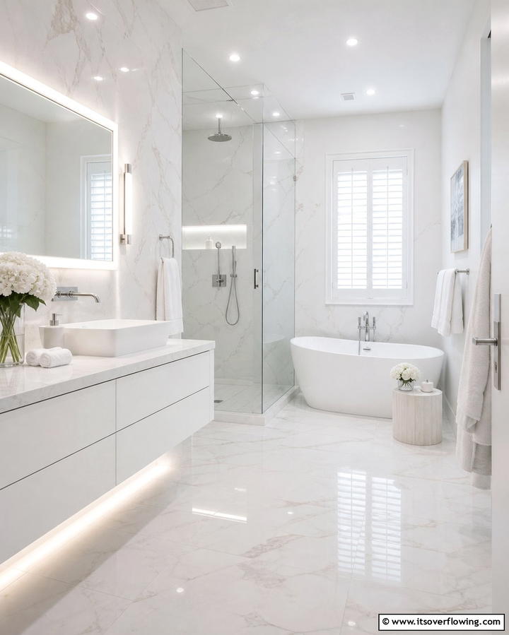 Minimalist White Bathroom - 25 Monochromatic Color Schemes for Rooms
