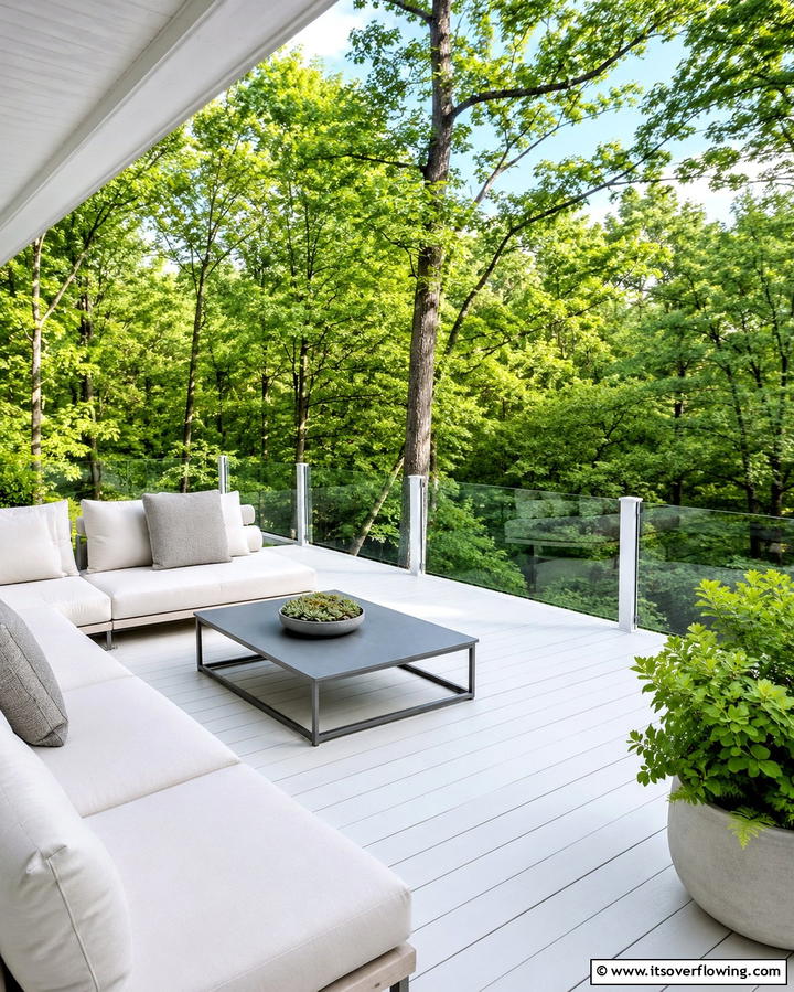 Minimalist White Deck - 25 White Deck Ideas for a Stunning Outdoor Space