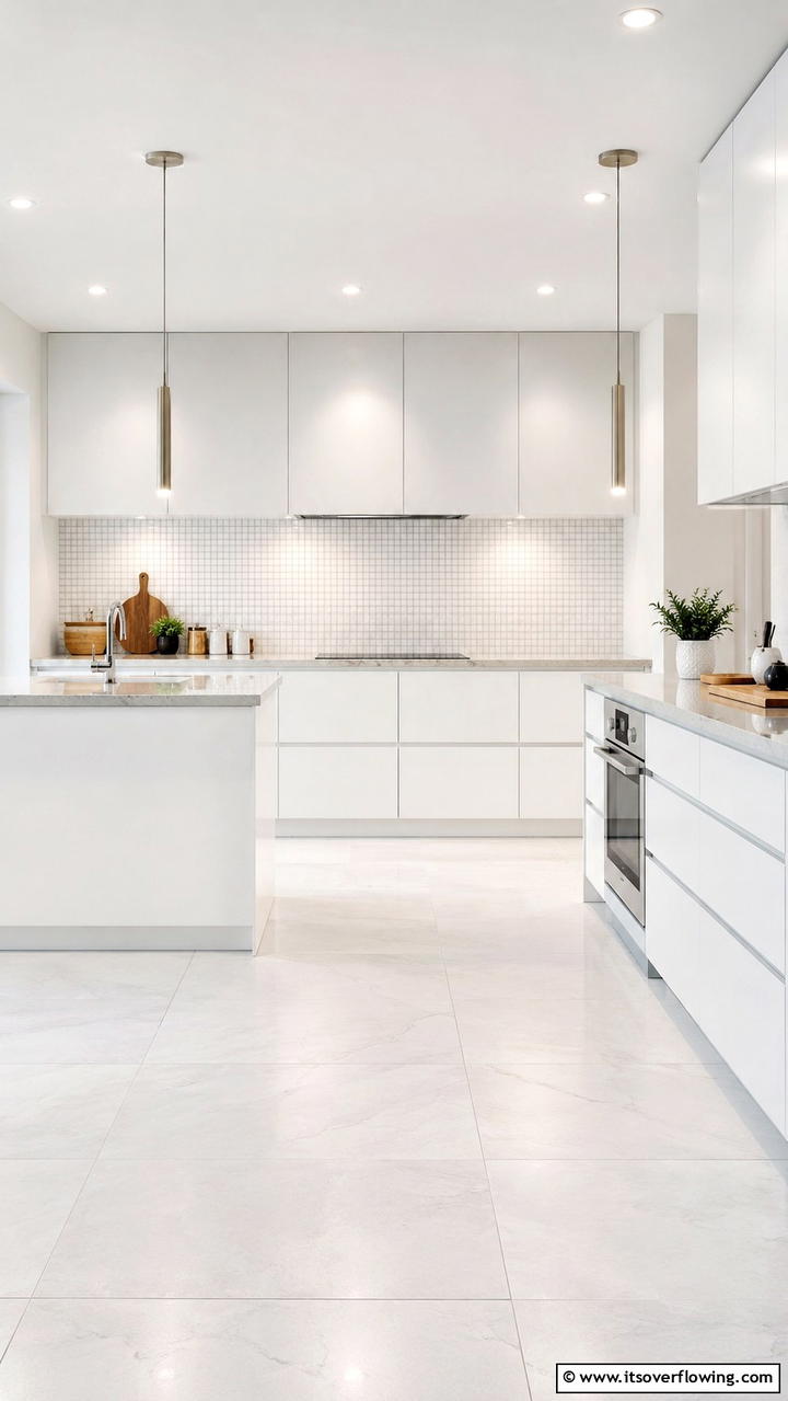 Minimalist White Mosaic - 21 White Cabinet Kitchen Backsplash Ideas for Contrast