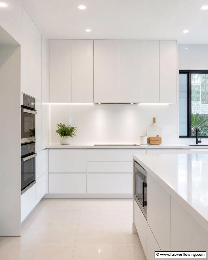 Minimalist White Splashback - 30 Kitchen Splashback Ideas for Chic and Practical Walls
