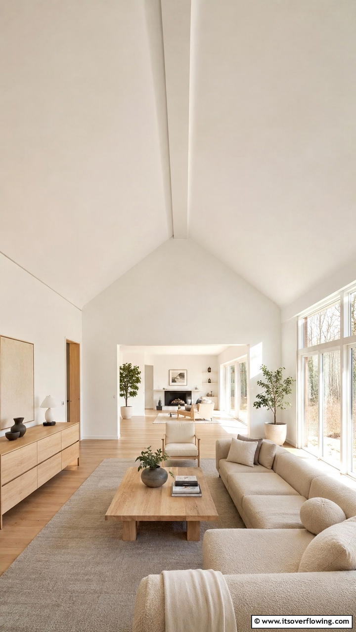 Minimalist White Vaulted Ceilings - 21 Dramatic Vaulted Ceiling Ideas to Enhance Living Spaces