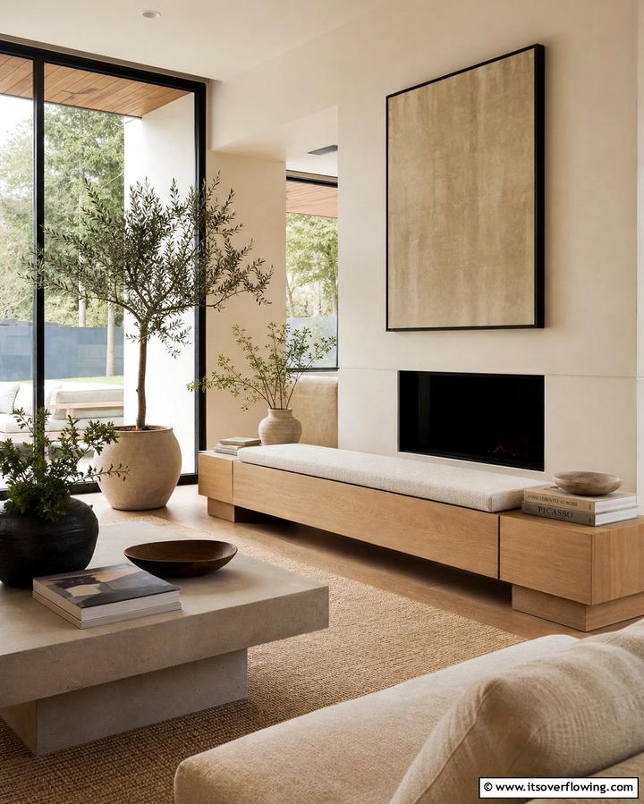 Minimalist Wooden Bench - 25 Fireplace Bench Ideas for Functional and Stylish Seating