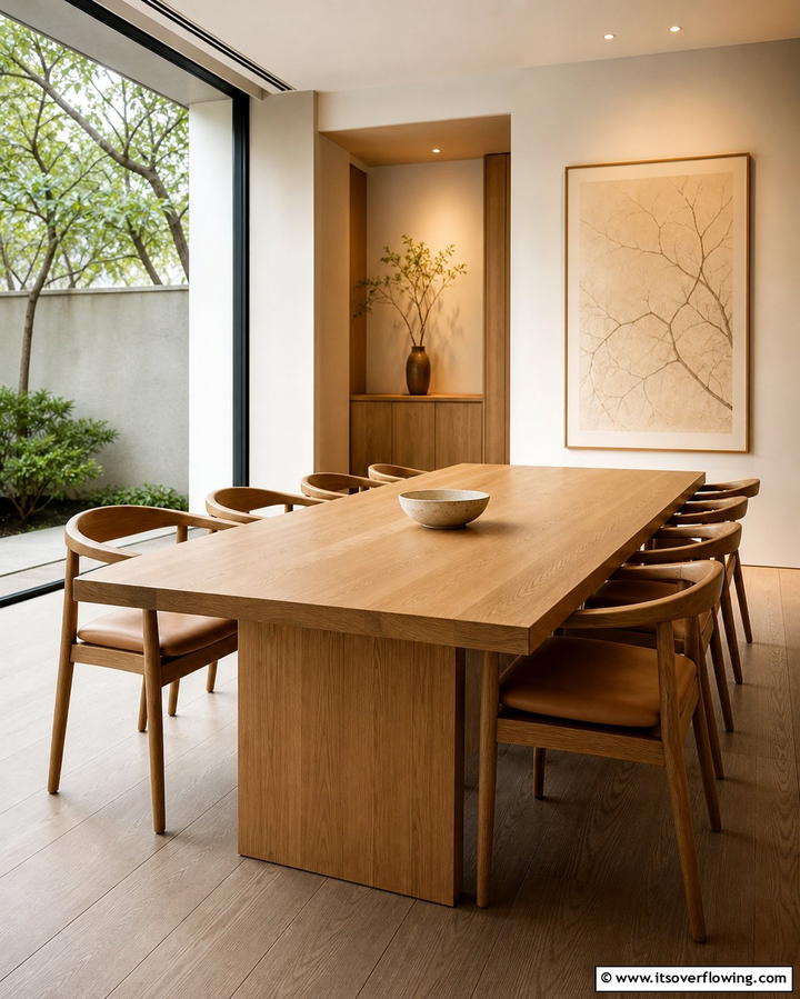 Minimalist Wooden Dining Table - 25 Japanese Dining Room Ideas for a Zen-Inspired Space