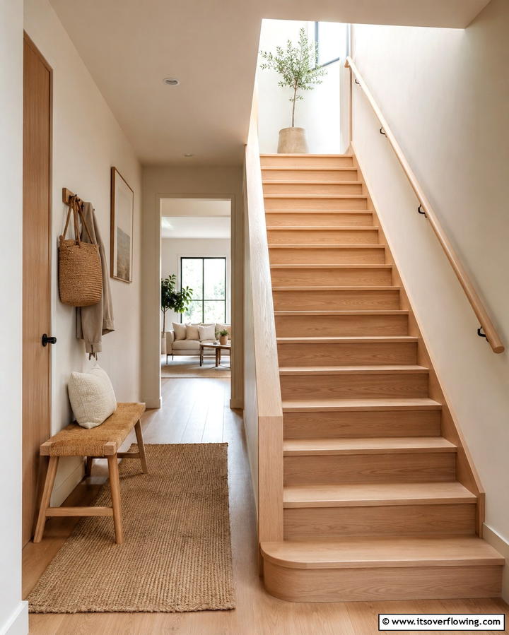 Minimalist Wooden Staircase - 30 Modern Staircase Ideas- Sleek & Architectural Designs