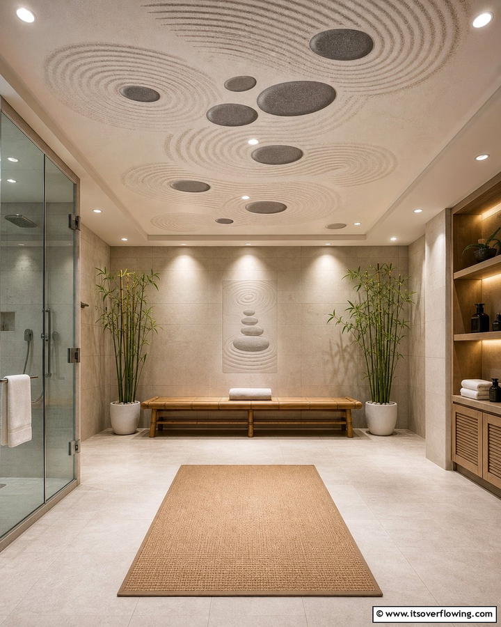 Minimalist Zen Garden - 30 Artistic Ceiling Murals to Inspire Unique Interior Designs