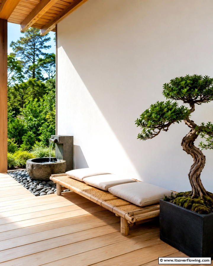 Minimalist Zen Retreat - 25 Side Porch Ideas to Enhance Your Outdoor Living Space
