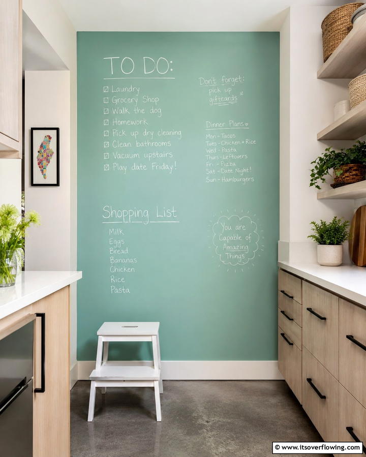 Mint Chalkboard Wall - 25 Mint Kitchen Decor Ideas for a Fresh Look