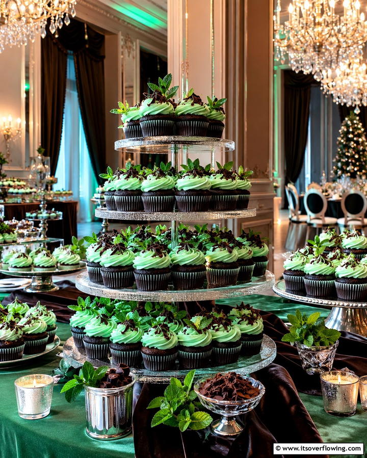 Mint Chocolate Charm - 30 Wedding Cupcake Ideas for Unforgettable Celebrations