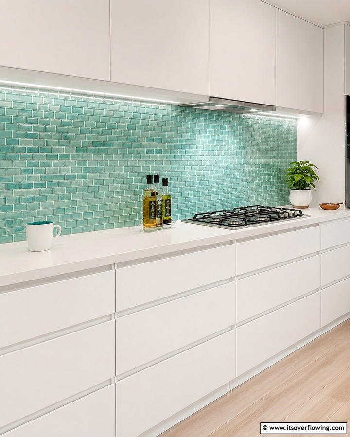 Mint Colored Backsplash Tiles - 25 Mint Kitchen Decor Ideas for a Fresh Look