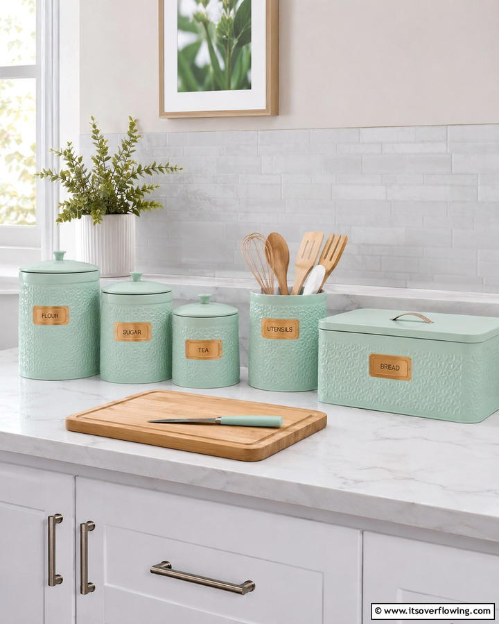 Mint Countertop Accessories - 25 Mint Kitchen Decor Ideas for a Fresh Look