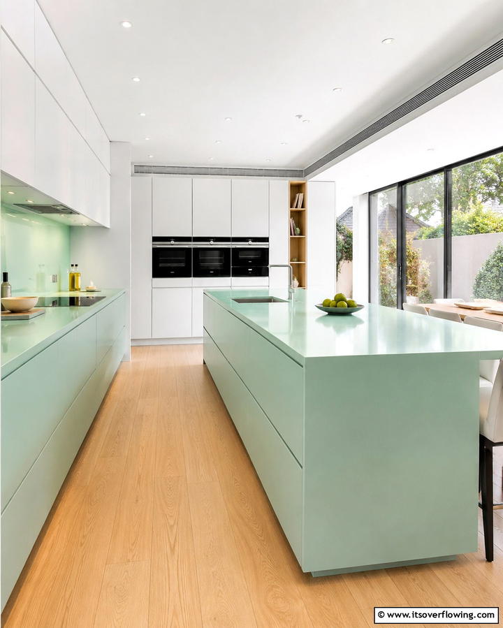Mint Green Countertops for a Fresh Look - 30 Mint Green Kitchen Ideas for a Fresh Culinary Space