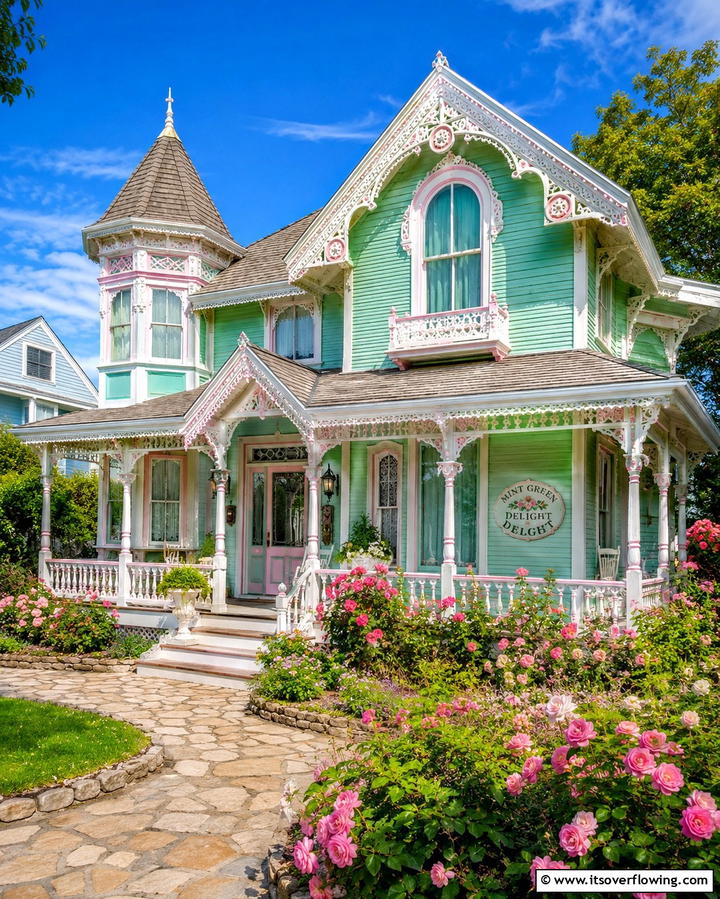 Mint Green Delight - 25 Green Victorian House Colors for Historic Charm