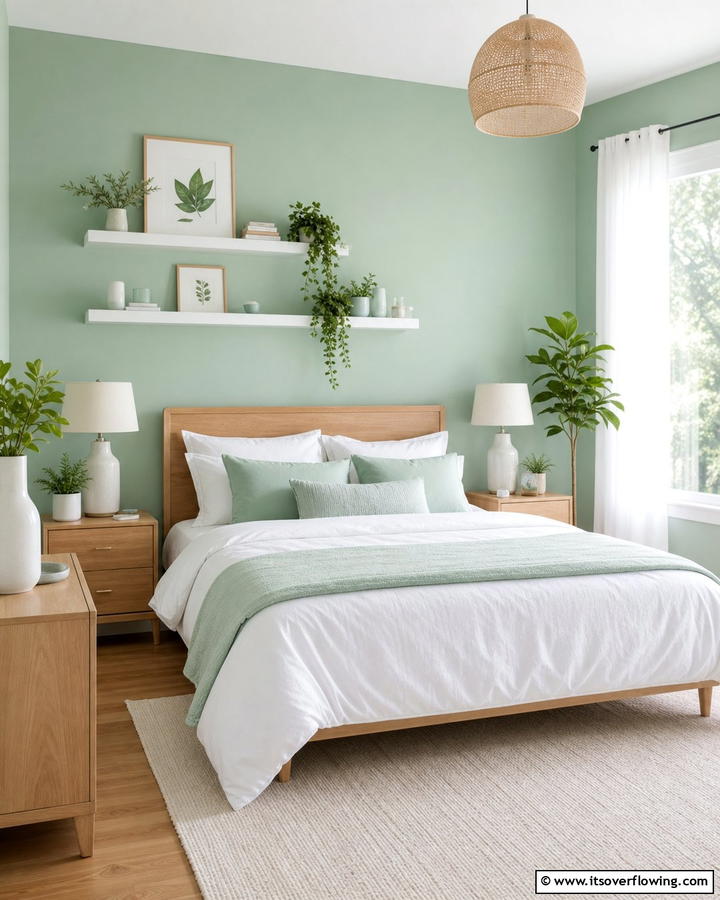 Mint Green Elegance - 20 Pastel Bedroom Ideas for a Soft and Serene Space