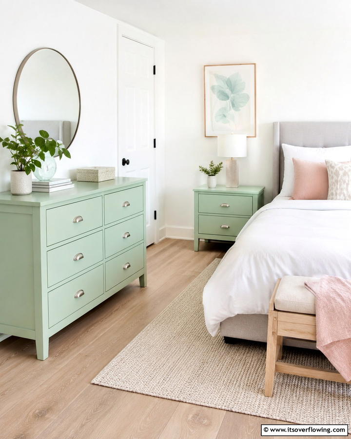 Mint Green Furniture for a Playful Twist - 30 Green Bedroom Decor Ideas for Calming Retreats