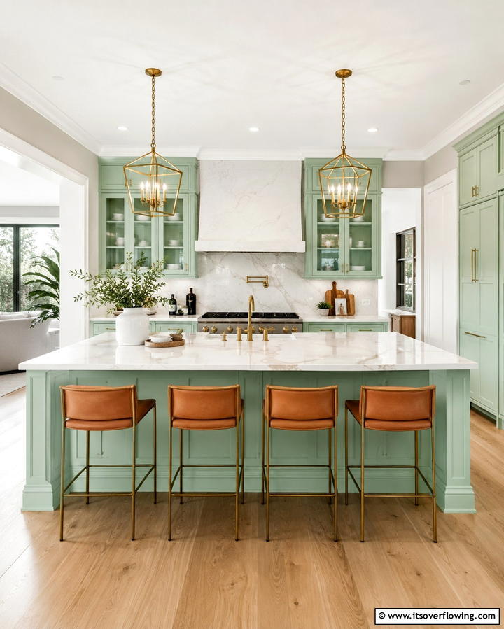 Mint Green Kitchen Island for a Statement Piece - 30 Mint Green Kitchen Ideas for a Fresh Culinary Space