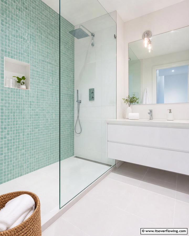 Mint Green Mosaic Tiles for an Artistic Flair - 20 Mint Green Bathroom Ideas for a Fresh Look