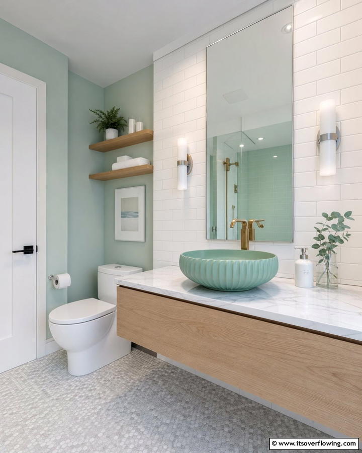 Mint Green Sink for a Unique Touch - 20 Mint Green Bathroom Ideas for a Fresh Look