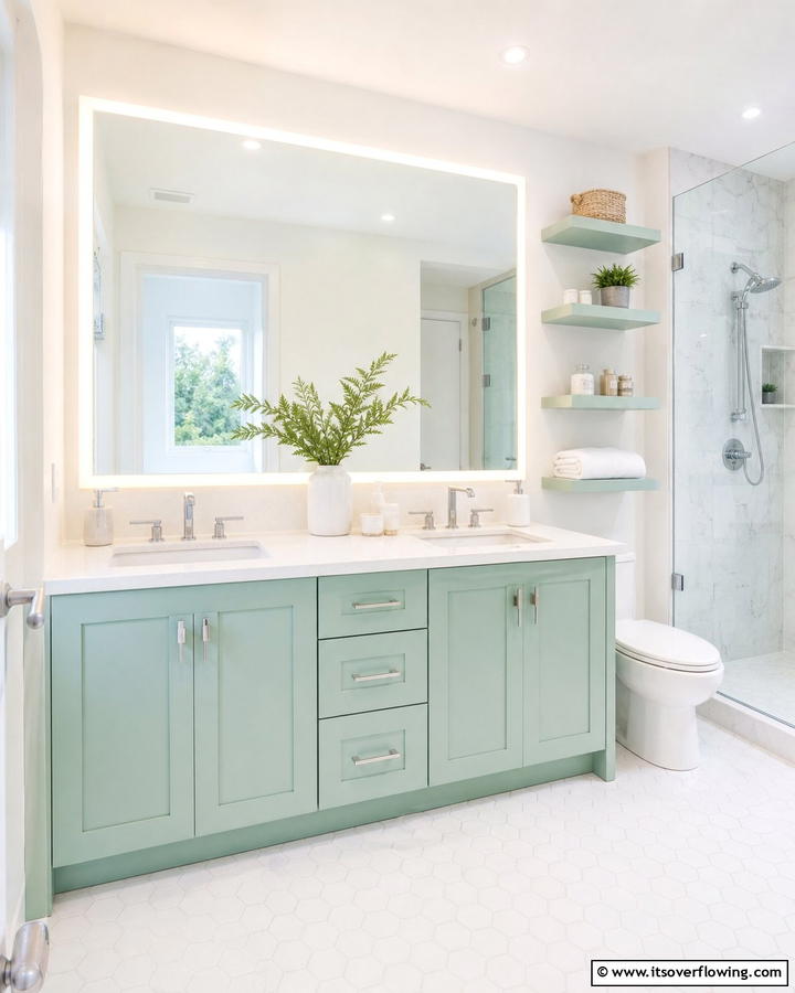 Mint Green Vanity for a Subtle Pop of Color - 20 Mint Green Bathroom Ideas for a Fresh Look