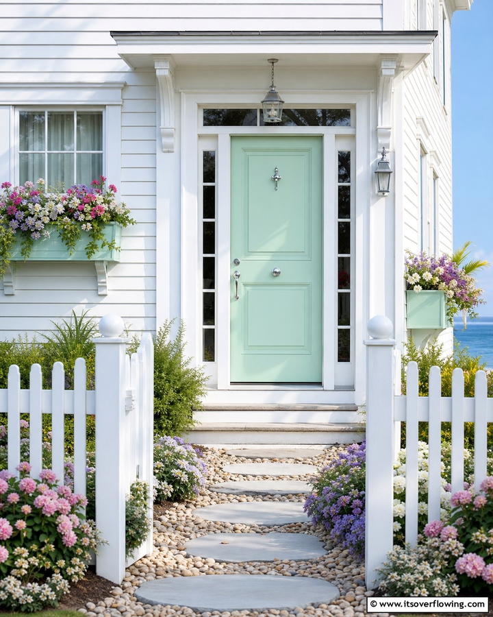 Mint Green for a Refreshing Pop - 20 Green Front Door Ideas to Welcome Guests in Style