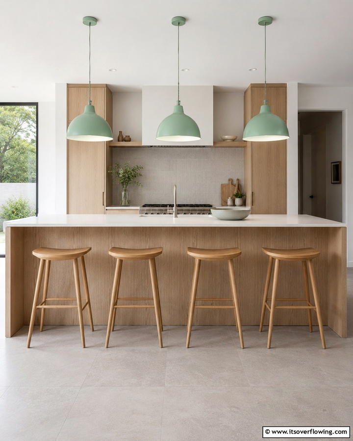 Mint Pendant Lights - 25 Mint Kitchen Decor Ideas for a Fresh Look