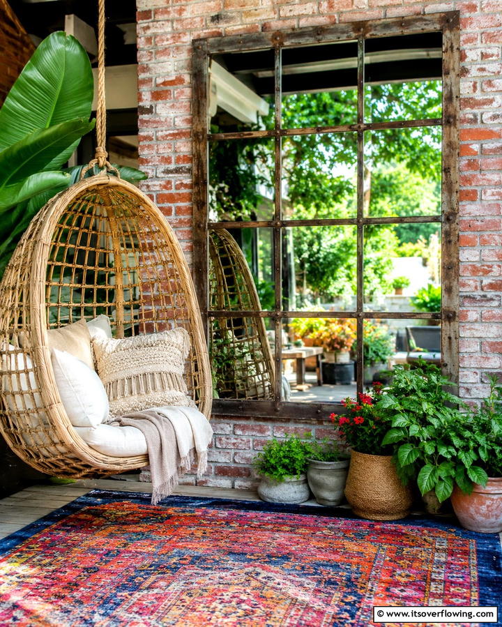 Mirror Accent Walls - 25 Patio Wall Ideas to Transform Your Outdoor Space