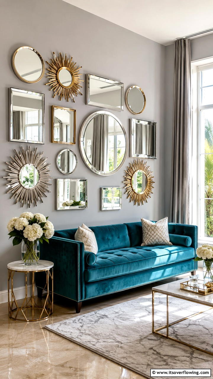 Mirror Arrangements - 21 Stylish Wall Decor Ideas to Refresh Your Living Space