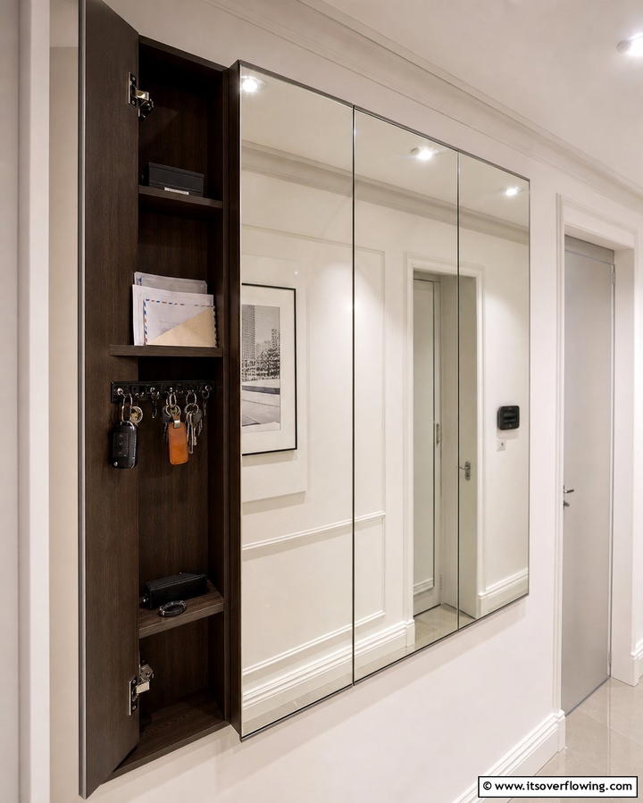 Mirror Cabinets for Dual Functionality - 25 Hallway Storage Ideas to Maximize Space