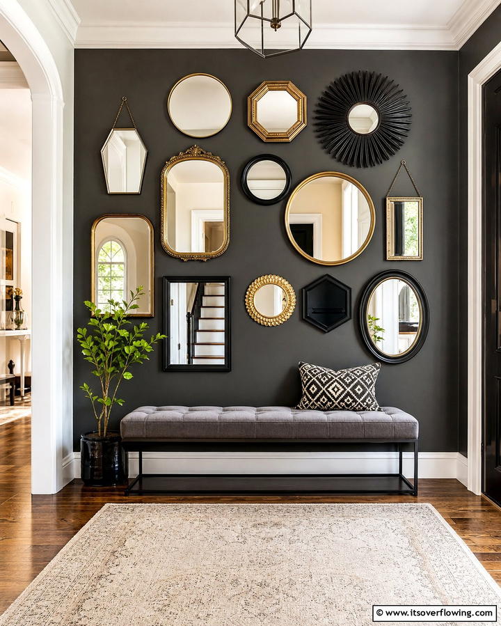 Mirror Gallery Wall - 25 Hallway Mirror Ideas for Stylish and Functional Spaces