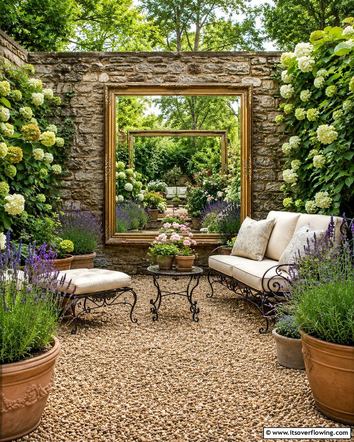 Mirror Illusions - 20 Small Walled Garden Ideas for Cozy Outdoor Spaces
