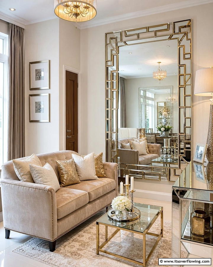 Mirror Magic - 21 Small Living Room Layout Ideas for Cozy Gatherings